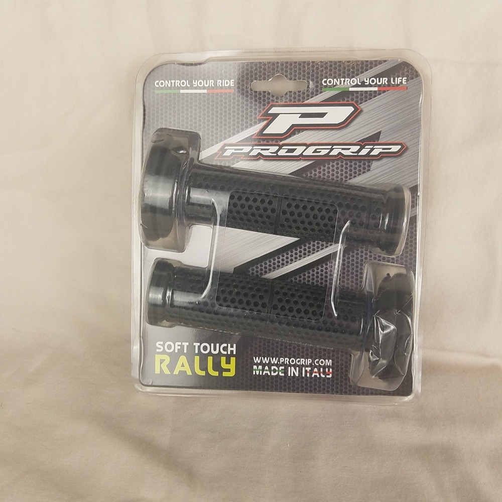 Progrip Soft Touch Rally Black Rubber Motorcycle Grips 22/25mm PA071400G002 NEW